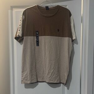 Polo Ralph Lauren Brown and Cream Short Sleeve Tee